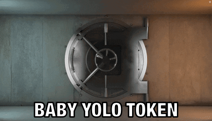 A Picture Of A Safe With The Words Baby Yolo Token Above It GIF