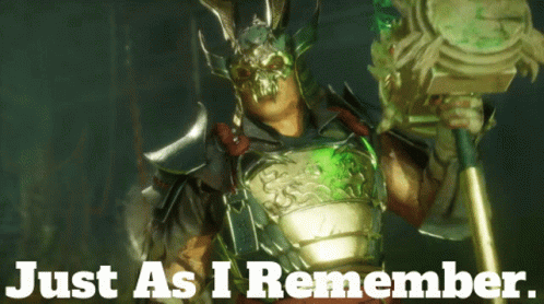 A Picture Of A Samurai With The Words Just As I Remember On The Bottom GIF