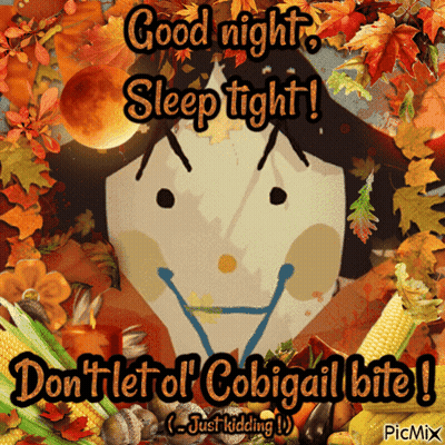A Picture Of A Scarecrow With The Words Good Night Sleep Tight On It GIF
