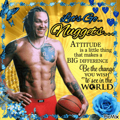 A Picture Of A Shirtless Man Holding A Basketball With A Quote About Attitude GIF