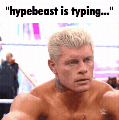 A Picture Of A Shirtless Wrestler With The Caption Hypebeast Is Typing GIF