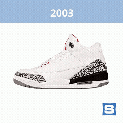A Picture Of A Shoe With The Year 2003 On The Top GIF