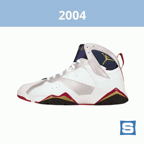 A Picture Of A Shoe With The Year 2004 On The Top GIF