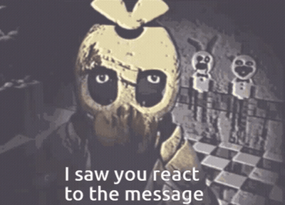 A Picture Of A Skeleton With The Words " I Saw You React To The Message " On The Bottom GIF