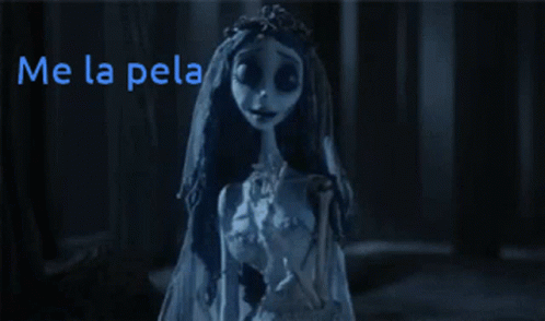 A Picture Of A Skeleton With The Words Me La Pela Written Above It GIF