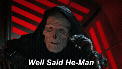 A Picture Of A Skeleton With The Words Well Said He-Man Below It GIF