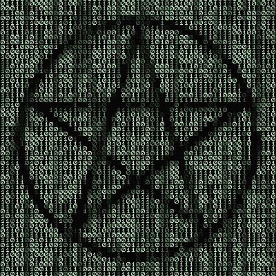A Picture Of A Skull Made Of Binary Code On A Black Background . GIF