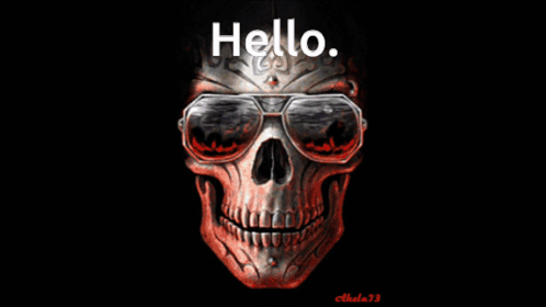 A Picture Of A Skull With The Words Hello Just Kidding GIF