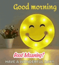 A Picture Of A Smiley Face That Says Good Morning And Have A Wonderful Day GIF