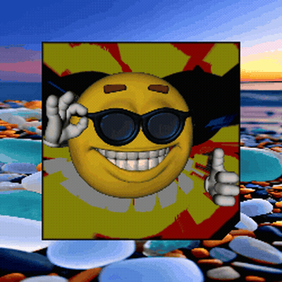 A Picture Of A Smiley Face Wearing Sunglasses Giving The Ok Sign GIF