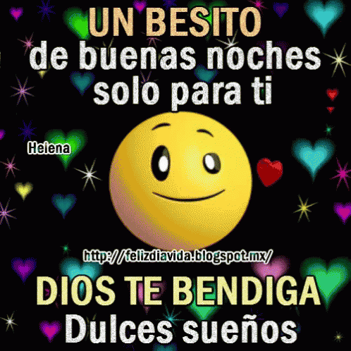 A Picture Of A Smiley Face With The Words Un Beso De Buenas Noches Solo Para Ti GIF
