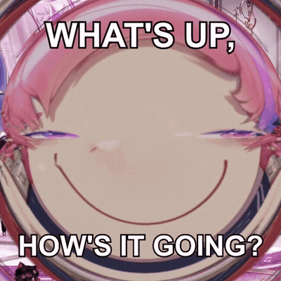 A Picture Of A Smiling Face With The Words What 'S Up How 'S It Going Below It GIF
