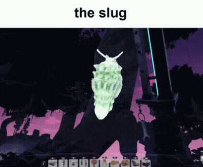 A Picture Of A Snail With The Words " The Slug " Below It GIF