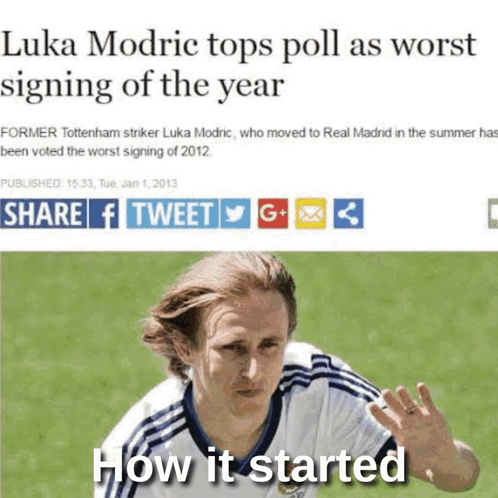 A Picture Of A Soccer Player With The Caption " How It Started " GIF