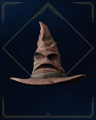 A Picture Of A Sorting Hat With The Words " The Sorting Hat Where Will You Be Sorted " GIF