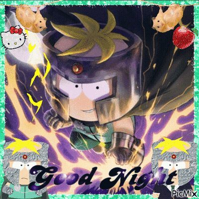 A Picture Of A South Park Character With The Words Good Night On It GIF