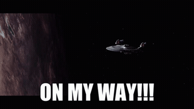 A Picture Of A Space Ship With The Words On My Way GIF