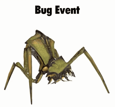 A Picture Of A Spider With The Words Bug Event Above It GIF