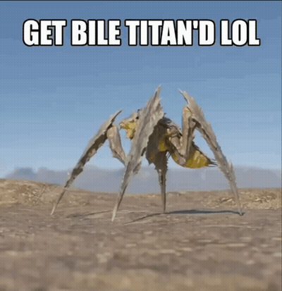 A Picture Of A Spider With The Words Get Bile Titan 'D Lol GIF