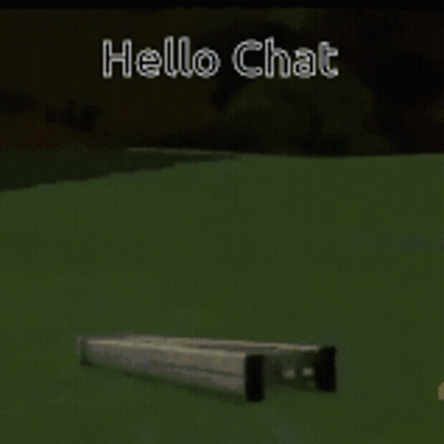 A Picture Of A Staircase That Says Hello Chat On It GIF