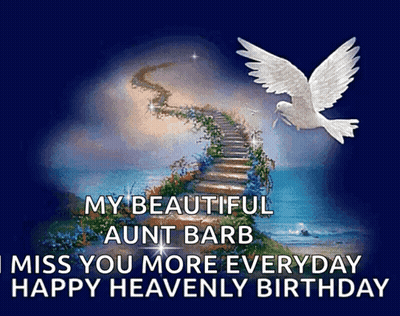 A Picture Of A Stairway Leading To Heaven With A White Bird Flying Over It GIF