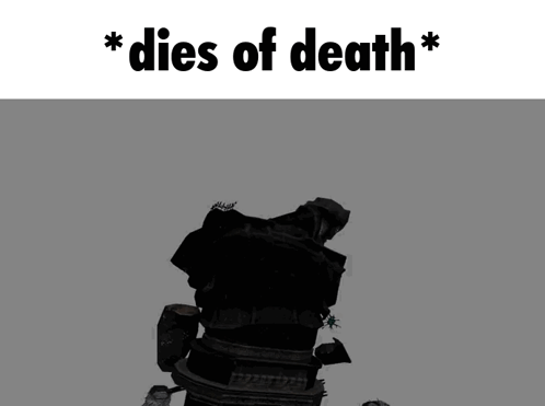 A Picture Of A Statue With The Words * Dies Of Death * On The Bottom GIF