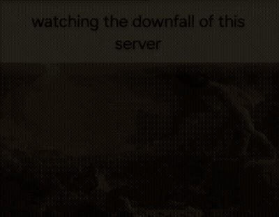A Picture Of A Statue With The Words Watching The Downfall Of This Server Underneath It GIF