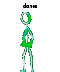 a picture of a stick figure with the word dance below it
