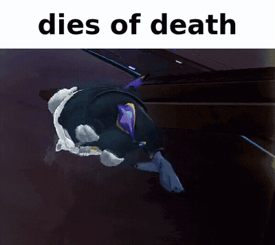 A Picture Of A Stuffed Animal That Says Dies Of Death On It GIF