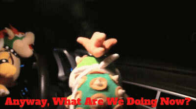 A Picture Of A Stuffed Animal With The Words " Anyway What Are We Doing Now " GIF