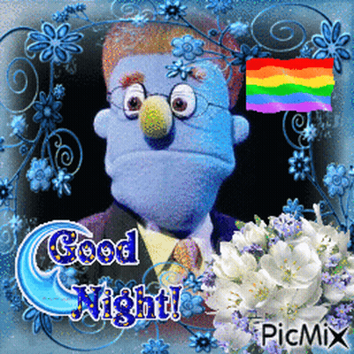 A Picture Of A Stuffed Animal With The Words Good Night Written On It GIF