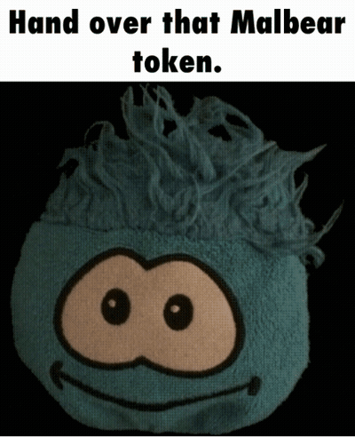 A Picture Of A Stuffed Animal With The Words Hand Over That Malbear Token GIF