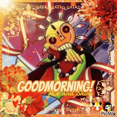 A Picture Of A Sun With The Words Good Morning Rise And Shine Above It GIF