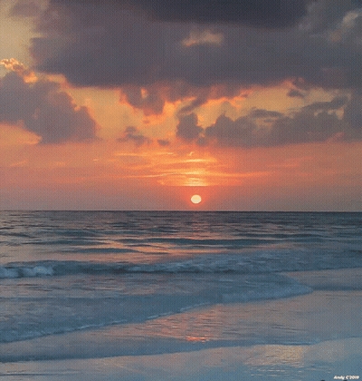 A Picture Of A Sunset On The Beach Was Taken By Andy C 2008 GIF