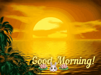 A Picture Of A Sunset With The Words Good Morning On The Bottom GIF