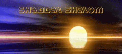 A Picture Of A Sunset With The Words Shabbat Shalom GIF