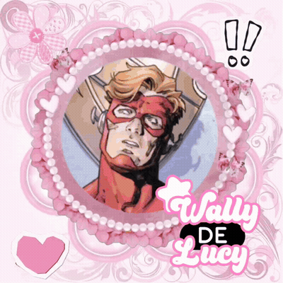 A Picture Of A Superhero With The Name Wally De Lucy On It GIF