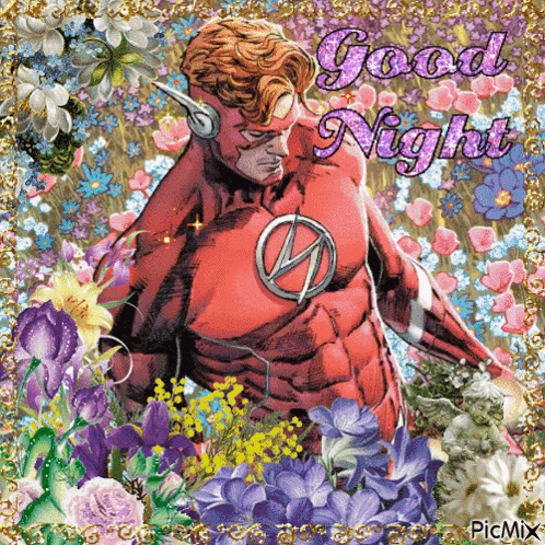 A Picture Of A Superhero With The Words Good Night GIF