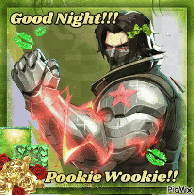 A Picture Of A Superhero With The Words Good Night Pookie Wookie Written On It GIF