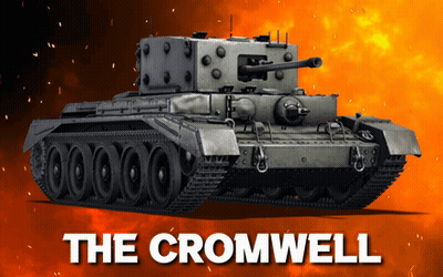 A Picture Of A Tank With The Words The Cromwell On The Bottom GIF