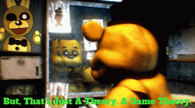 A Picture Of A Teddy Bear With The Words But That 'S Just A Theory A Game Theory Below It GIF
