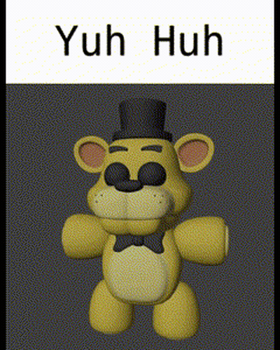 A Picture Of A Teddy Bear With The Words Yuh Huh Written Below It GIF
