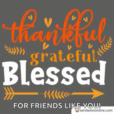 A Picture Of A Thankful Grateful Blessed Message For Friends Like You . GIF