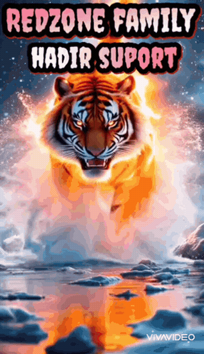 A Picture Of A Tiger With The Words Redzone Family Having Support GIF