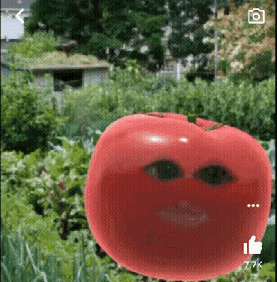 A Picture Of A Tomato With A Face And A Thumbs Up Sign GIF