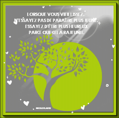 A Picture Of A Tree In A Green Circle With Hearts Around It GIF