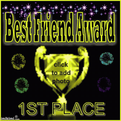 A Picture Of A Trophy That Says " Best Friend Award " GIF