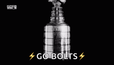 A Picture Of A Trophy With The Words Go Bolts Above It GIF