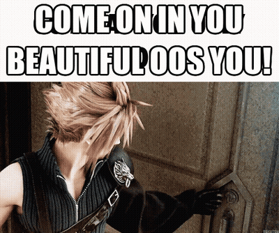 A Picture Of A Video Game Character That Says Come On In You Beautiful Loos You GIF