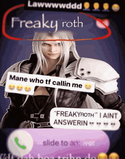 A Picture Of A Video Game Character With The Name Freaky Roth On The Top GIF
